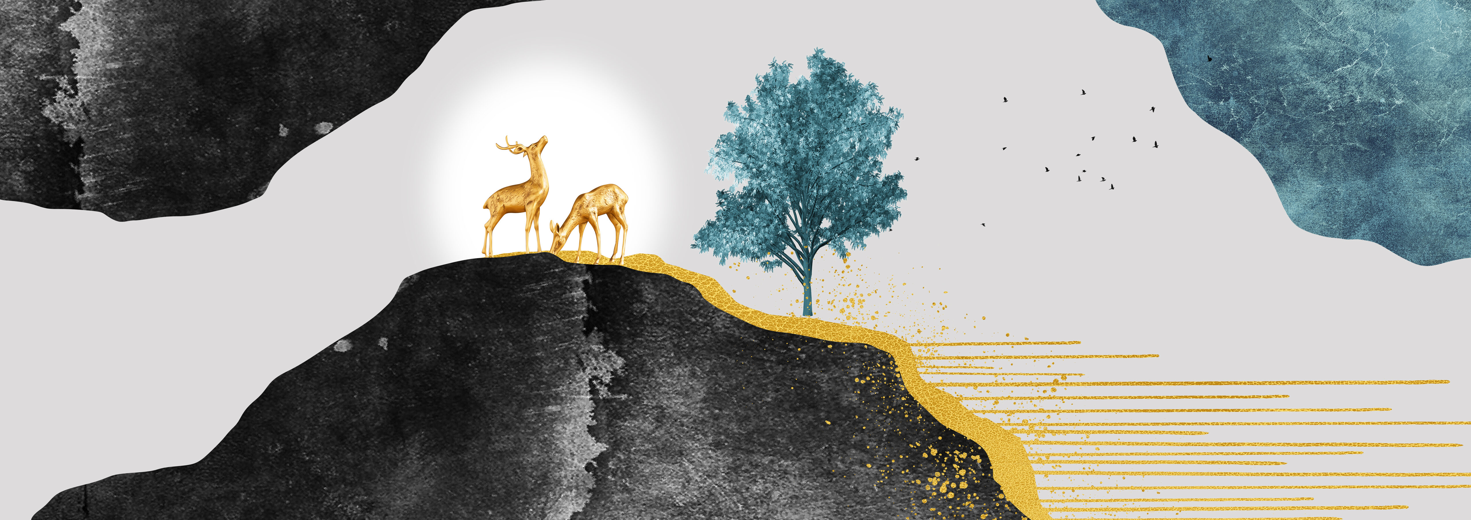 modern-abstract-golden-geometric-art-background-fashion-modern-art-wall